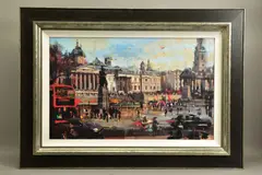 'Trafalgar Square, London', a Limited Edition print, 6/295, signed by Christian Hook, print, sold Apr 2022