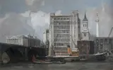At London Bridge with Fishmonger's Hall by Rex Vicat Cole, Oil on board, sold Dec 2021