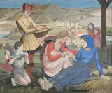 Untitled by Averil Burleigh, Tempera on canvas, sold Dec 2021