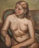 Portrait of Wendy Blood by Bernard Meninsky, Oil on canvas, sold Dec 2021