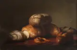 Still life with loaves of bread Signed and dated J by Johannes Hendrik Eversen, Oil on canvas, sold Dec 2021
