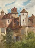 Old House in France Signed Percy R by Percy Robert Craft, Oil on board, offered Dec 2021