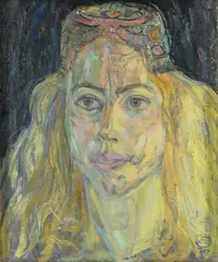 Portrait of Ruth Gibson Signed with initials and dated LM/1989 by Leonard McComb, Oil on canvasboard, sold Dec 2021