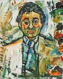Portrait of the comedian Mike Winters by John Bratby, Oil on canvas, sold Dec 2021