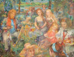 Ile de la Dérivation ou Le Temps S by Lucien Philippe Moretti, Oil on canvas, sold Dec 2021