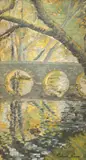Bridge over a river Signed Robert Bruce by Robert Bruce, Oil on board, offered Dec 2021
