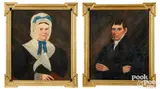 husband and wife portraits by Noah Alden, 1772, oil on canvas, sold Oct 2023