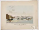Rockland Lake - Cutting Ice - View from the Northeast by John William Hill, color lithograph, sold Oct 2023