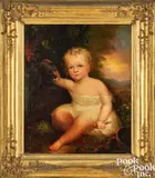 portrait of a boy and dog by Robert Street, oil on canvas, sold Oct 2023