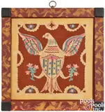 and cutwork scherenschnitte of an eagle by David Y. Ellinger, watercolor, sold Oct 2023