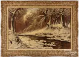 winter landscape by Joseph Dande, oil on canvas, sold Aug 2023