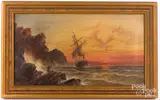 coastal scene by Granville Perkins, oil on canvas, sold Aug 2023
