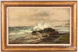 coastal scene by Edmund Darch Lewis, oil on canvas, sold Aug 2023