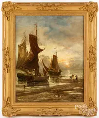 coastal scene by John Hamilton Glass, oil on canvas, sold Aug 2023