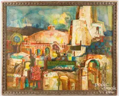 The Forgotten City by Henry Pitz, acrylic on canvas, sold Aug 2023