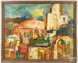 The Forgotten City by Henry Pitz, acrylic on canvas, sold Aug 2023
