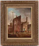 JR (MARYLAND, 1937-2007) BALTIMORE BACKSTREET PAINTING by Melvin Orville Miller, oil on canvas, sold Oct 2024