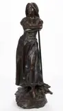 Untitled by Henri Godet, BRONZE STATUE OF A FARM LADY, sold Oct 2024