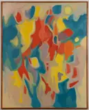 UNTITLED ABSTRACT / MODERNIST PAINTING by Thomas Thorne, oil on canvas, sold Oct 2024
