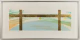ABSTRACT LITHOGRAPH, with gold foil-like grid overlay by Billy Al Bengston, pencil signed, sold Oct 2024
