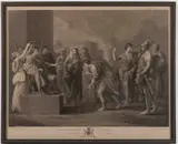 AFTER NICOLAS POUSSIN (FRENCH, 1594-1665) , THE CONTINENCE OF SCIPIO ENGRAVING by Francis Legat, mezzotint engraving on laid paper, sold Oct 2024