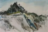Gloucester, Cape Ann, Mass. by Howard Schroeder, Watercolor, sold Aug 2019