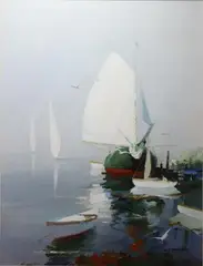 Untitled by Charles C Gruppe, Oil on paper, sold Aug 2019