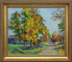 Untitled by Anne Cary Bradley, Oil on board, sold Aug 2019