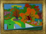 Landscape Autumn by Richard Crist, Oil on canvas, sold Mar 2020