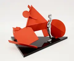 Triangle by Ernest Trova, Mixed media sculpture, sold Mar 2020