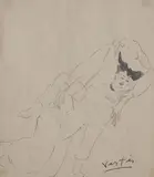Untitled (Reclining woman) by Marcel Vertès, watercolor on paper, sold Oct 2020