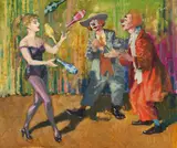 Circus Act by István Biai-Föglein, oil on canvas (unstretched), sold Oct 2020