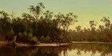 Twilight, River Goulburn, Victoria by 1835-1907, Henry James Johnstone, 1878, oil on canvas, sold Nov 2021