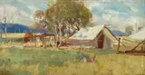 The Camp by Albert Henry Fullwood, c.1890, oil on panel, sold Nov 2021