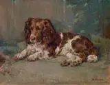 Spaniel by Harold Septimus Power, c.1935, oil on canvas, sold Nov 2021
