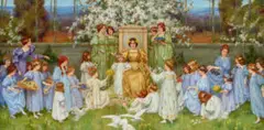 A Spring Festival by Frederick Marriott, 1899, oil on canvas, offered Nov 2021
