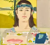 Ada With Head Band And Lips by Alex Katz, c.1968, oil on composition board, sold Apr 2021