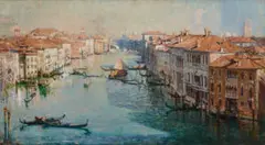 The Grand Canal by Arthur Streeton, 1908, oil on canvas, sold Apr 2021