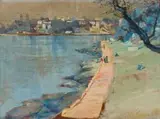 Potts Point From Mrs Macquarie’S Chair by Julian Ashton, 1898, oil on wood panel, sold Apr 2021