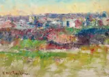 Burnley by Frederick McCubbin, c.1914, oil on canvas board, sold Apr 2021