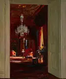 Interior, Combe Bank, Sevenoaks by Arthur Streeton, c.1913, oil on canvas, sold Apr 2021