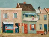 Surry Hills Terraces by Sali Herman, 1974, oil on canvas, sold Apr 2021