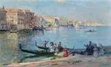 Blue Lagoon, Fringed Round With Palaces by Arthur Streeton, c.1908, oil on canvas, sold Nov 2020
