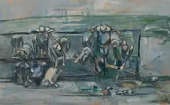 Bathers by John Passmore, 1952, oil on composition board, sold Nov 2020