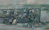 Bathers by John Passmore, 1952, oil on composition board, sold Nov 2020