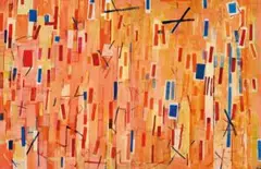 Cantata No. 14, 1963 – 64 by Yvonne Audette, oil on composition board (diptych), sold Nov 2020