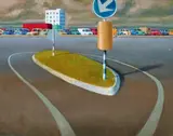 The Traffic Island by Jeffrey Smart, 2009, oil on canvas, sold Nov 2020
