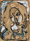 Head Of A Girl by Ian Fairweather, 1949, ink and gouache on paper, sold Nov 2020