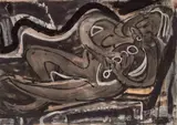 Musician by Ian Fairweather, 1951, gouache on paper on composition board, offered Nov 2020