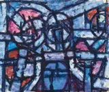 STRUCTURAL CONCEPT, c.1972 – 74 by Roger Kemp, synthetic polymer paint on paper on hardboard, sold Nov 2020